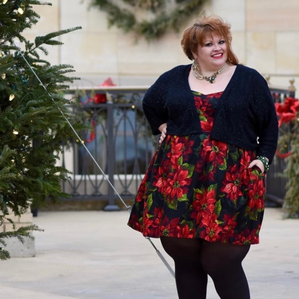 ModCloth Christmas Poinsettia Dress, size 4x